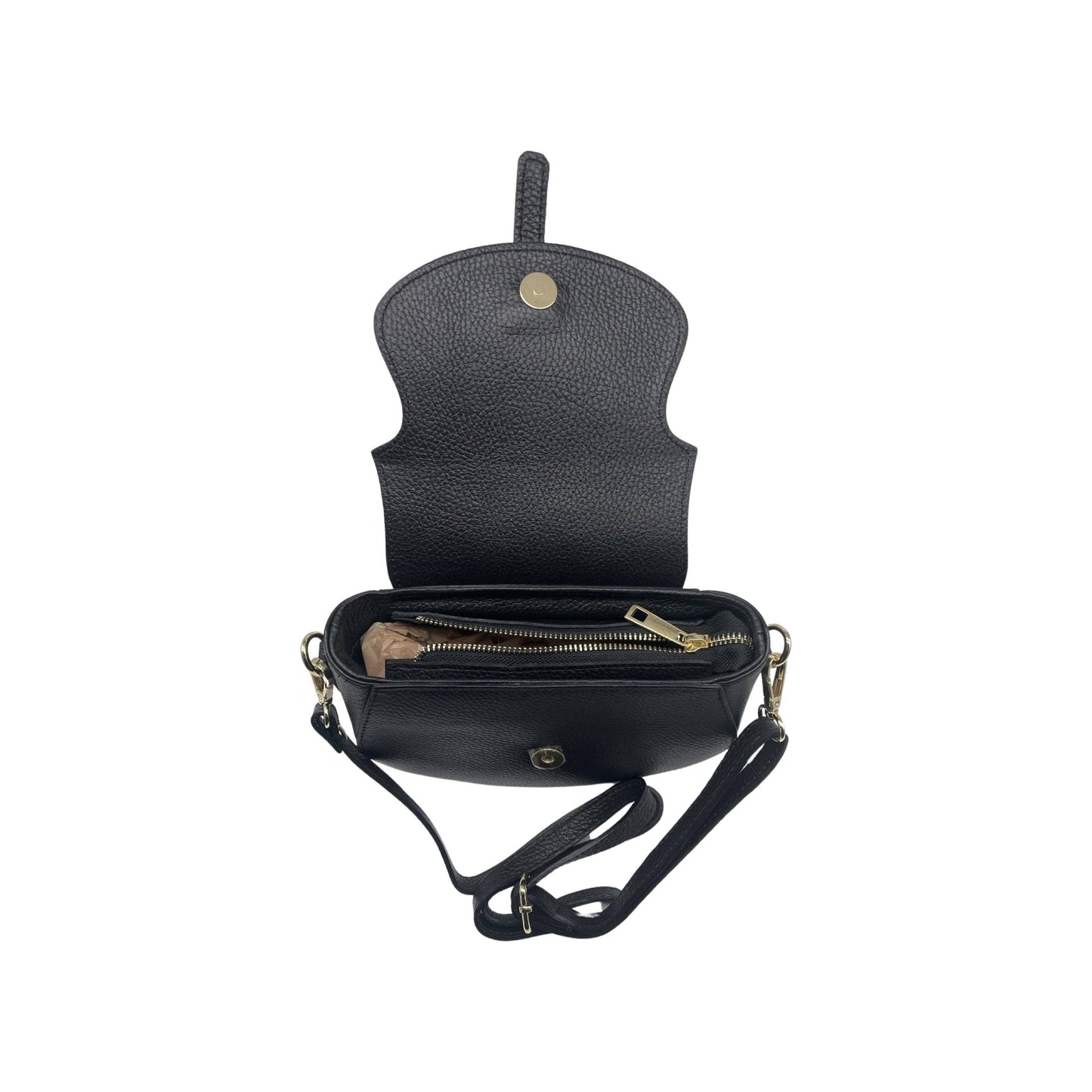 SAC BANDOULIERE CUIR GRAINE MADELENA NOIR