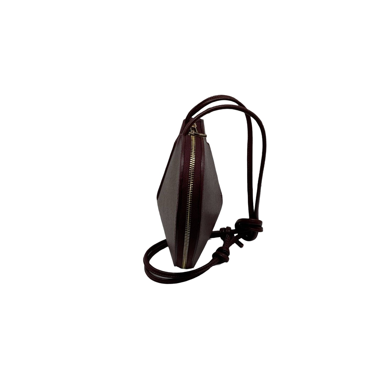 POCHETTE COEUR CUIR LISE: BORDEAUX