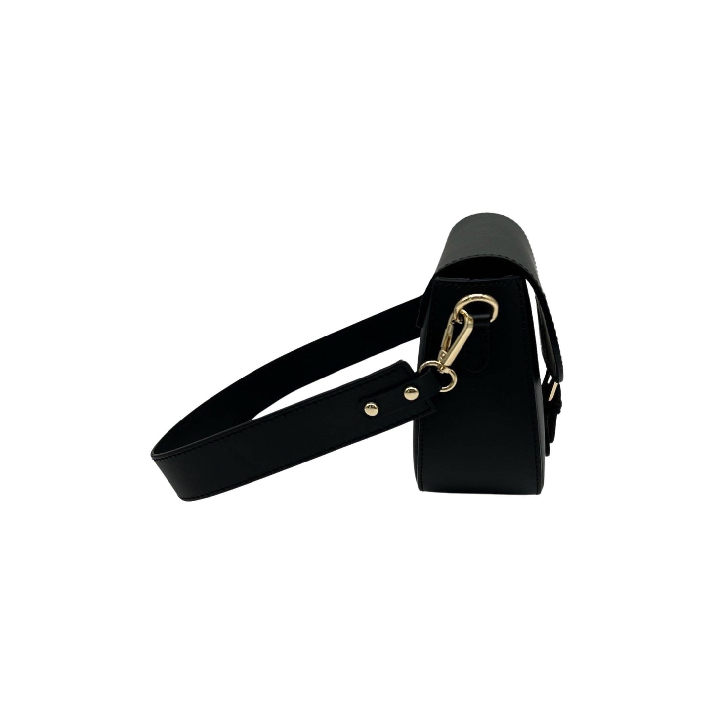 LEONINE SCHWARZE SCHULTERTASCHE AUS GLATTEM LEDER