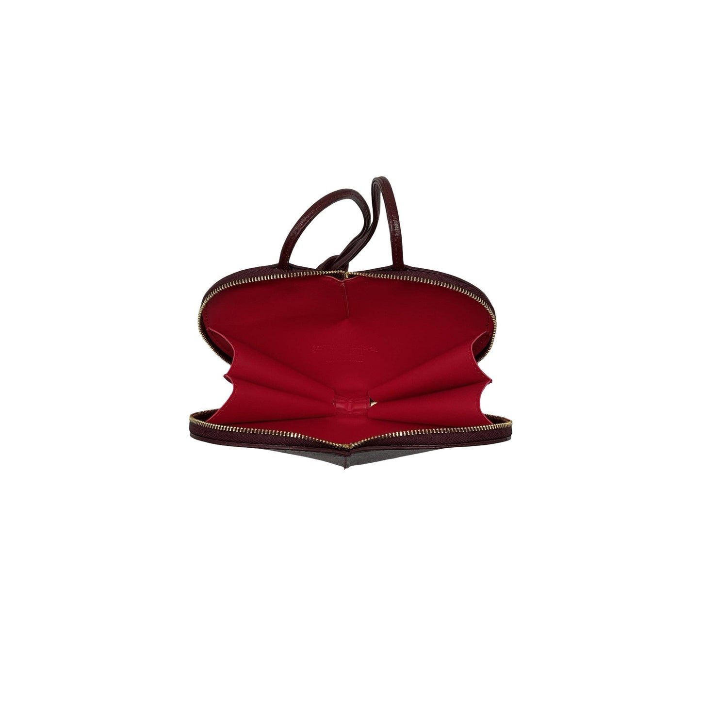 POCHETTE COEUR CUIR LISE: BORDEAUX
