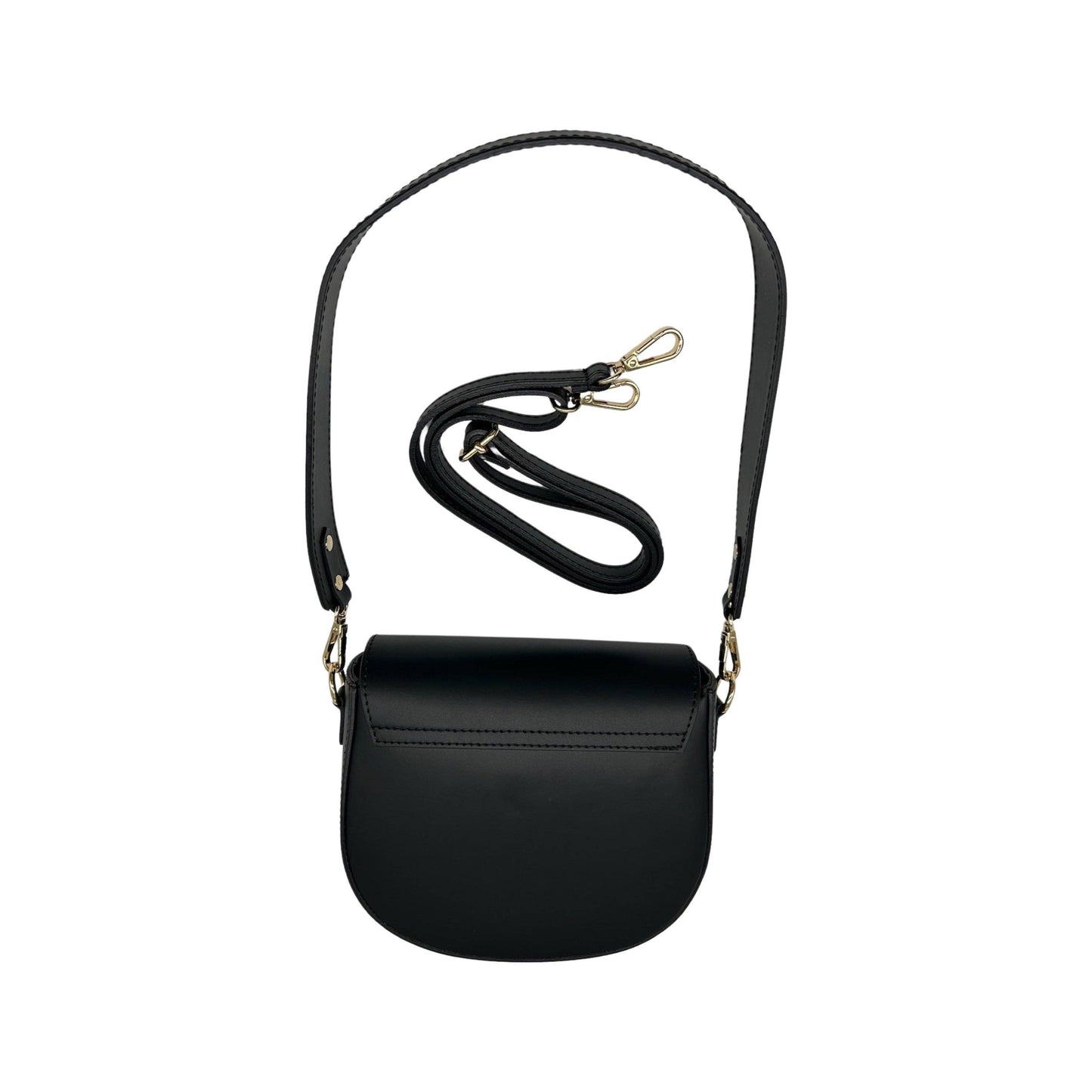 LEONINE SCHWARZE SCHULTERTASCHE AUS GLATTEM LEDER