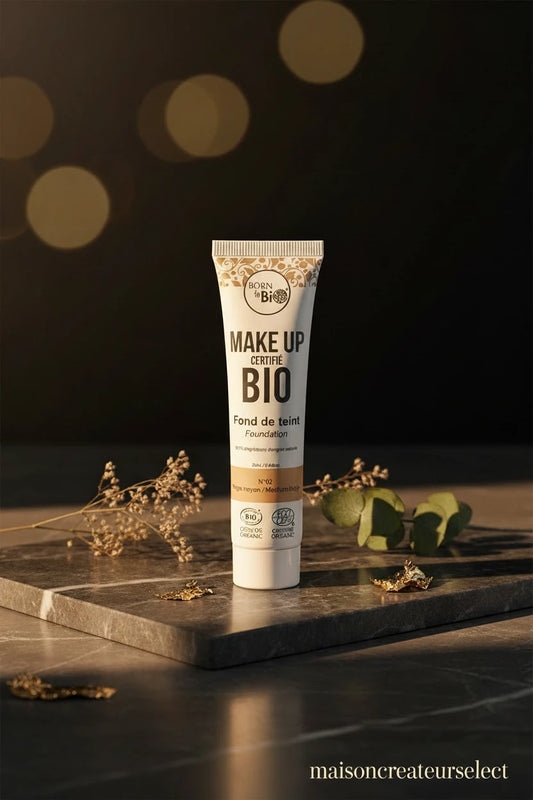 Fond de teint certifié bio, packaging