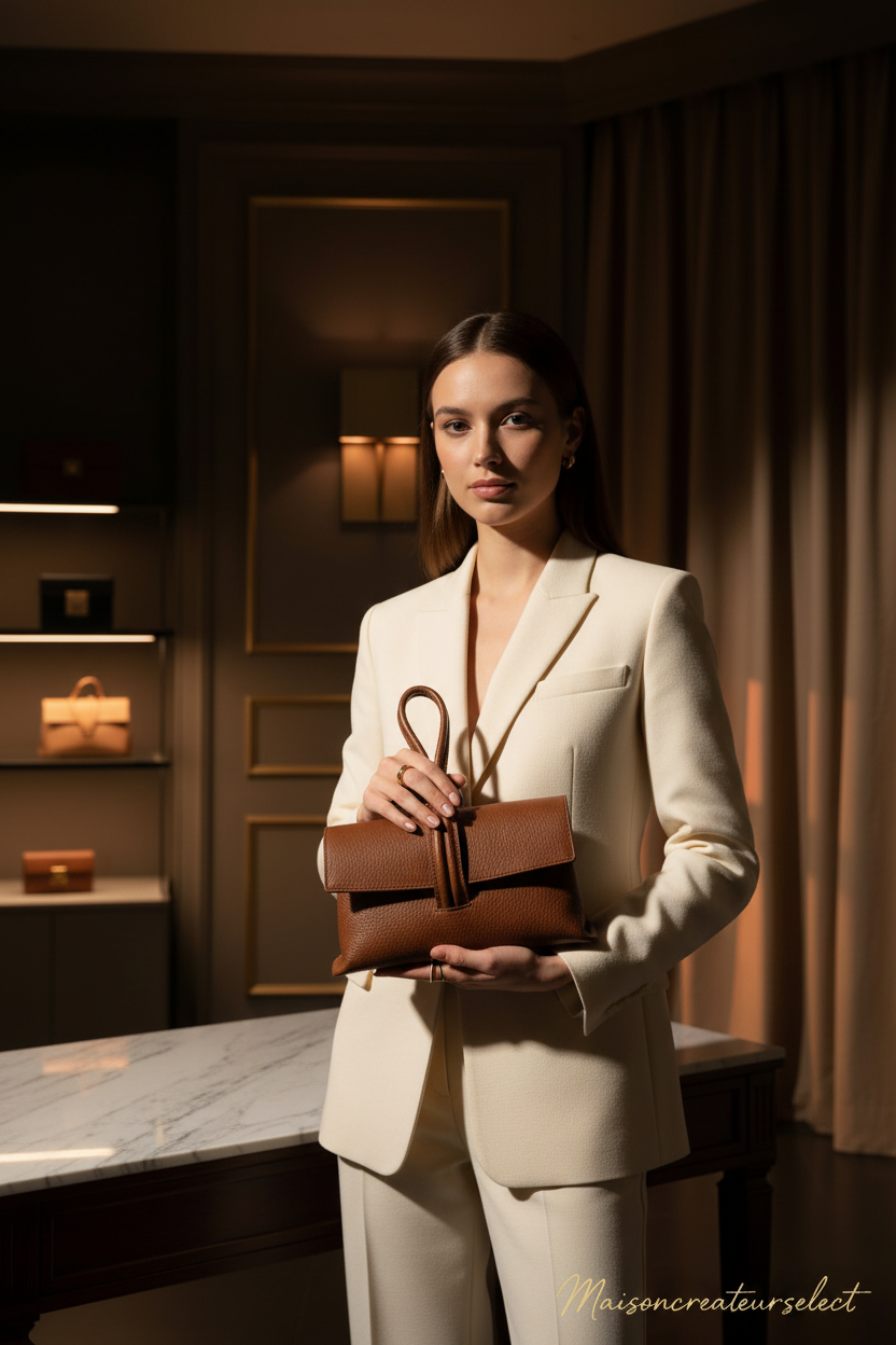 SAC POCHETTE CUIR Siena CAMEL