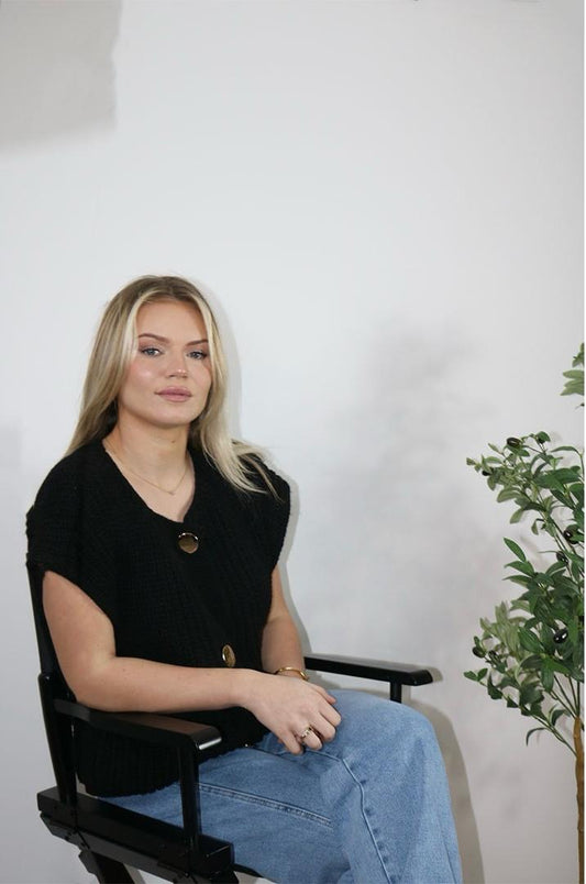 Ärmellose Strickjacke
