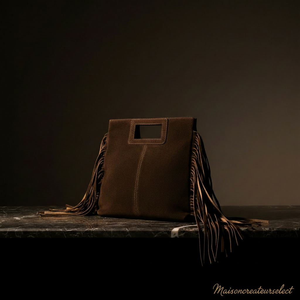 Sac Solène Chocolat – Cuir Suède Italien