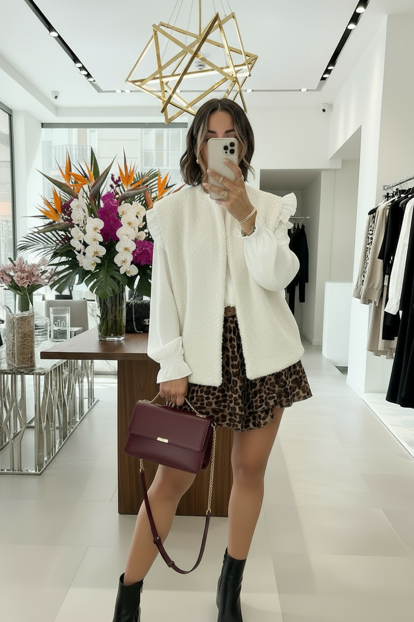 Veste sans manche moumoute - : Noir