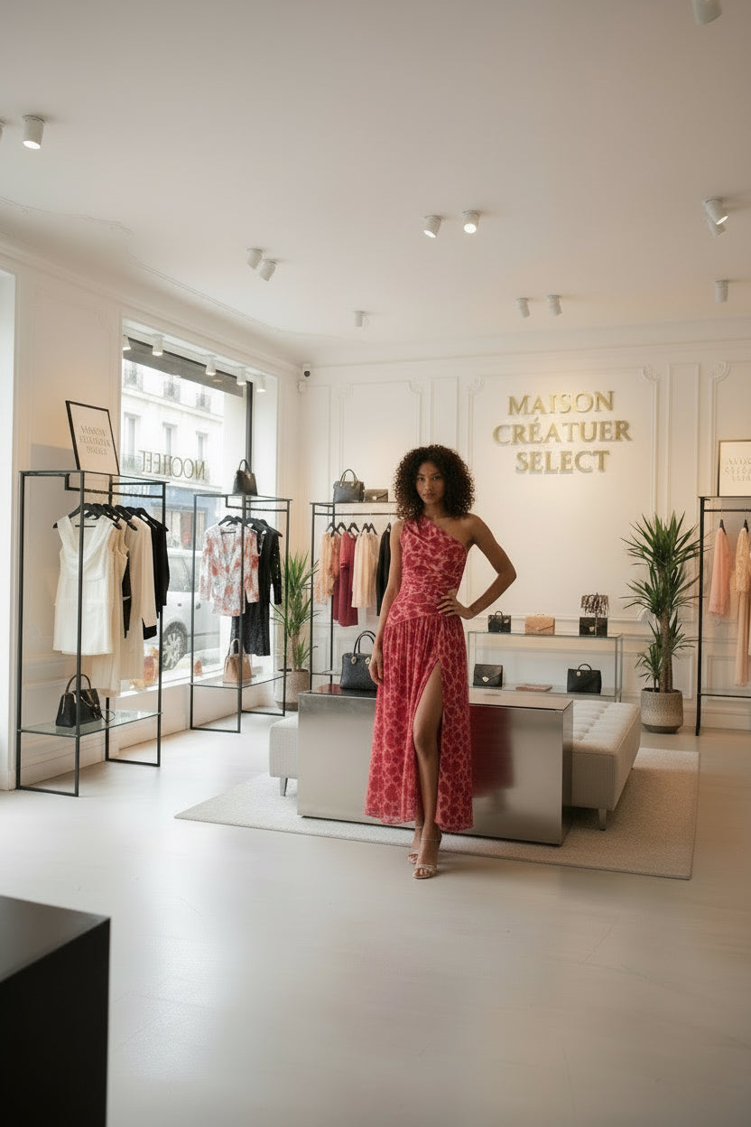 Robe imprimé asymétrique: