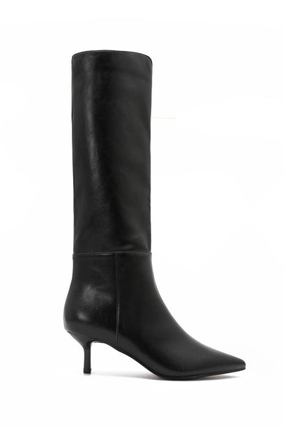 Botte à talons fins tendance pour femme Noir