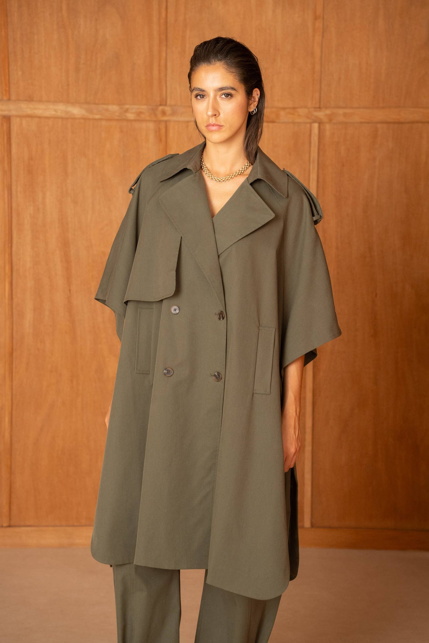 Trench Cape Oversize Camel