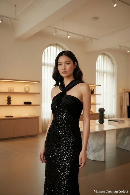 Robe sequins et velours: