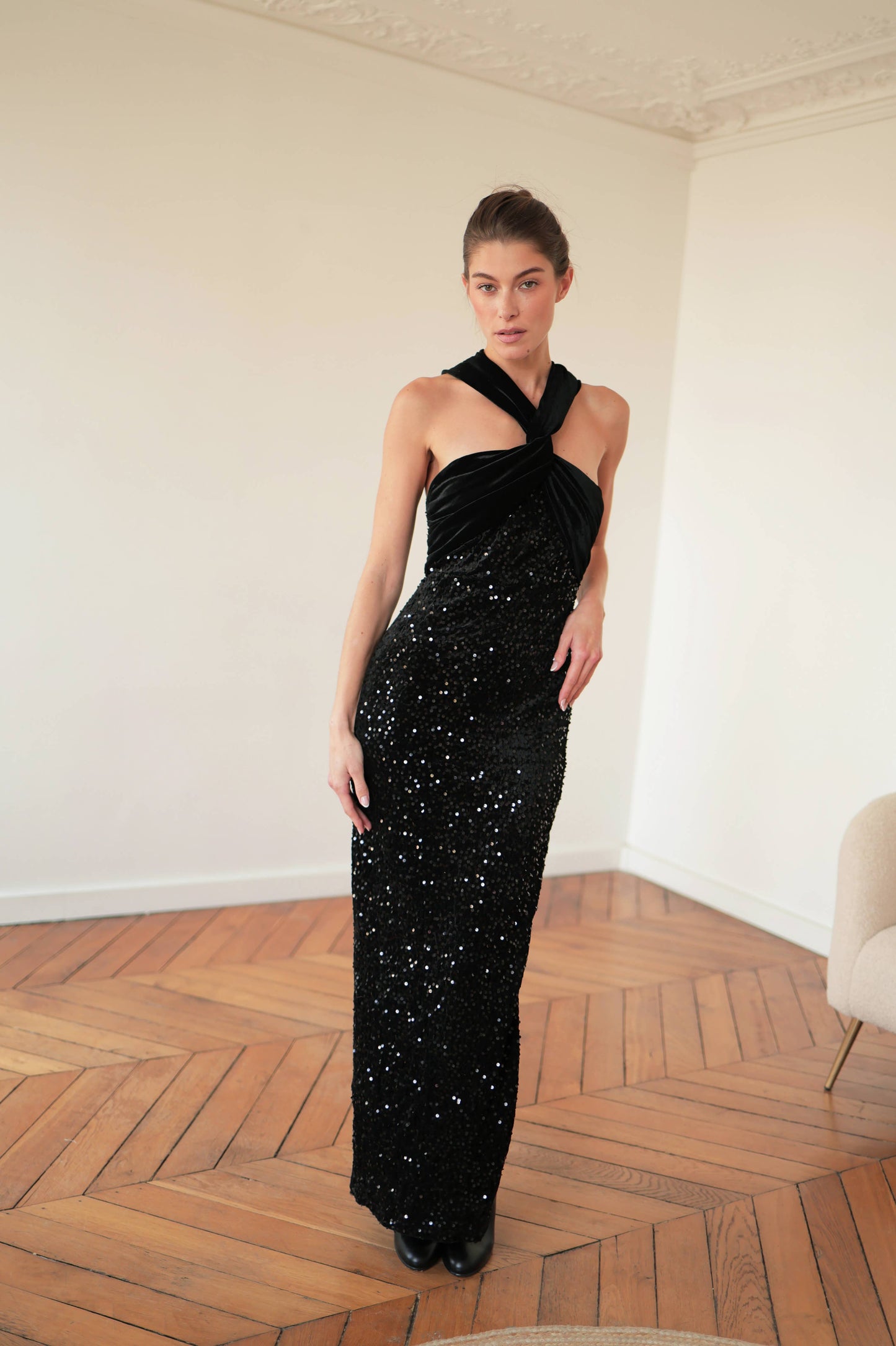 Robe sequins et velours: