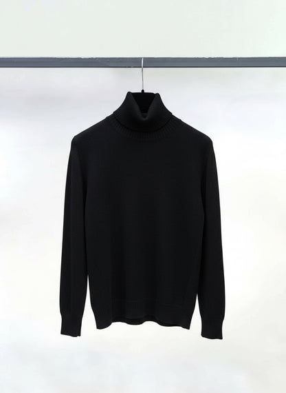 Pull col roulé en maille cachemire et laine: Noir / Taille unique