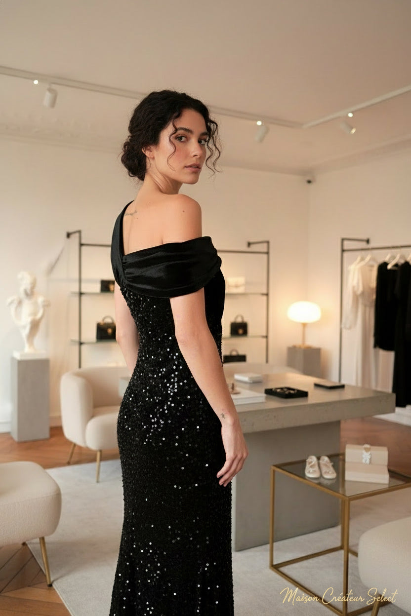 Robe sequins et velours: