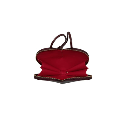 POCHETTE COEUR CUIR LISE: BORDEAUX