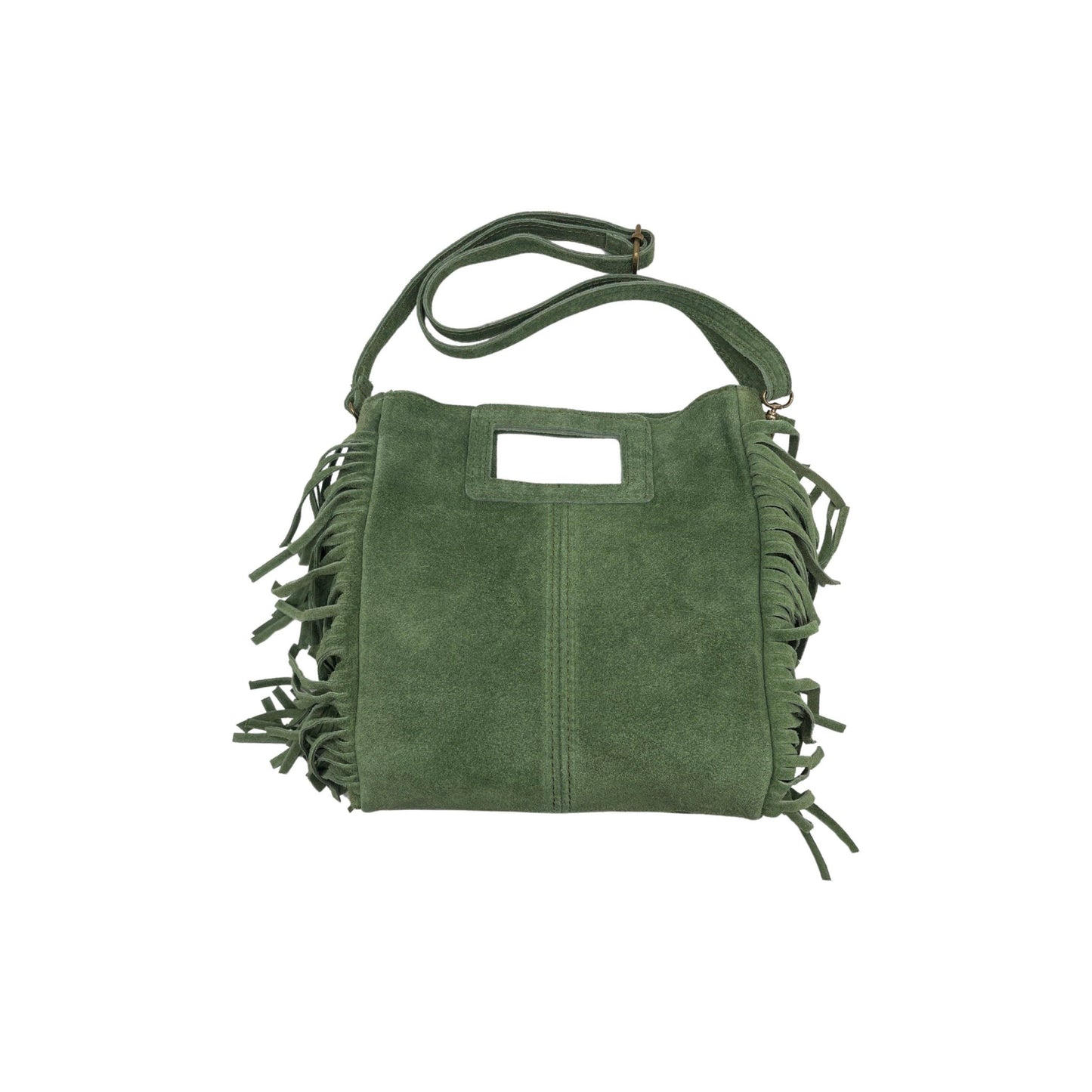 SAC A MAIN CUIR DAIM MARION VERT