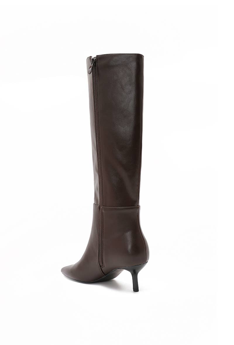 Botte à talons fins tendance pour femme Noir