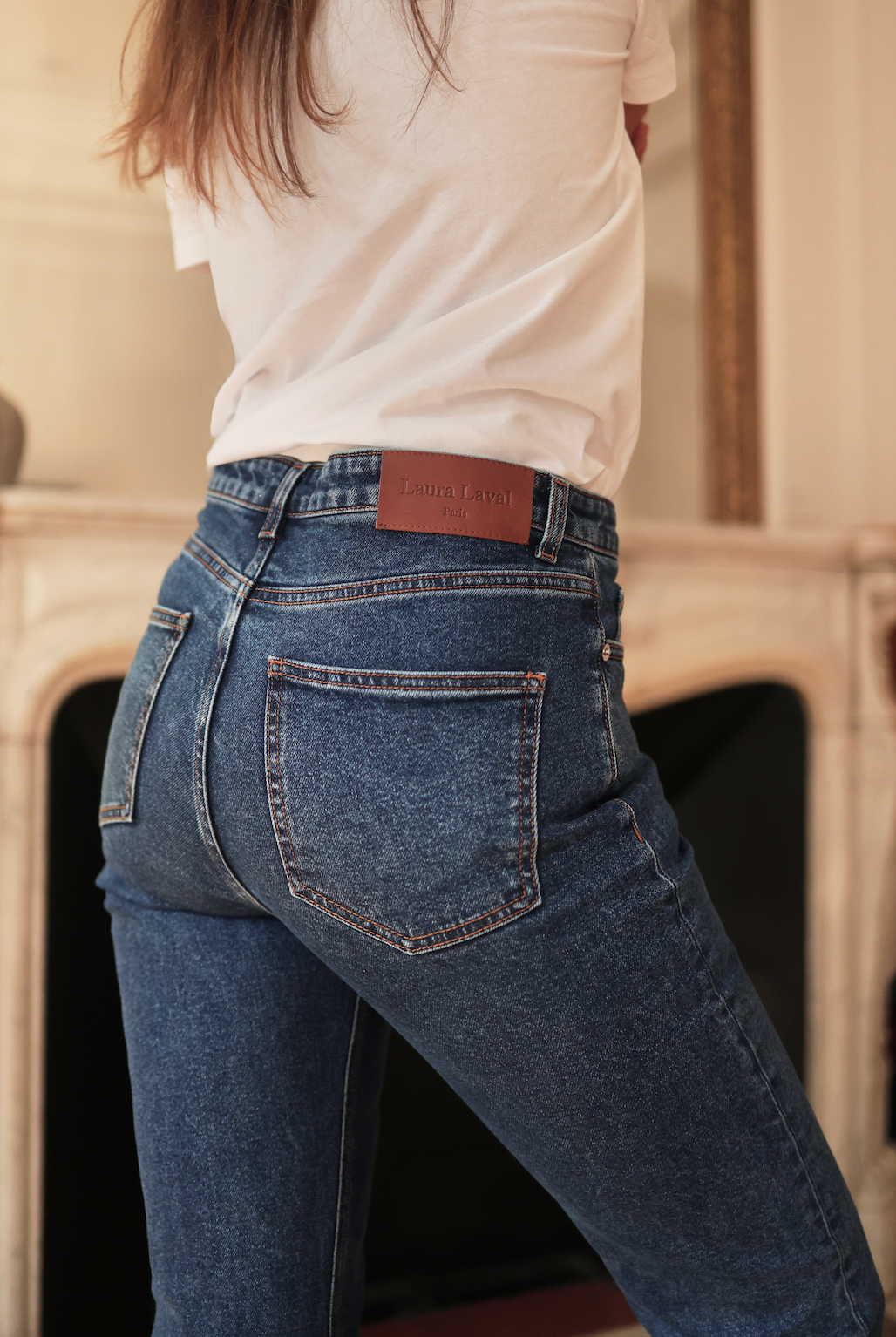 Jean droit taille haute: Brut