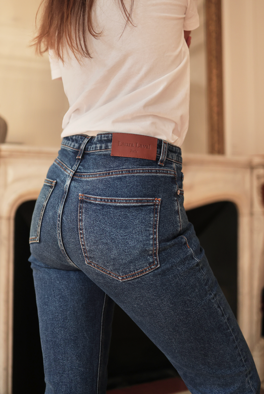 Jean droit taille haute: Brut