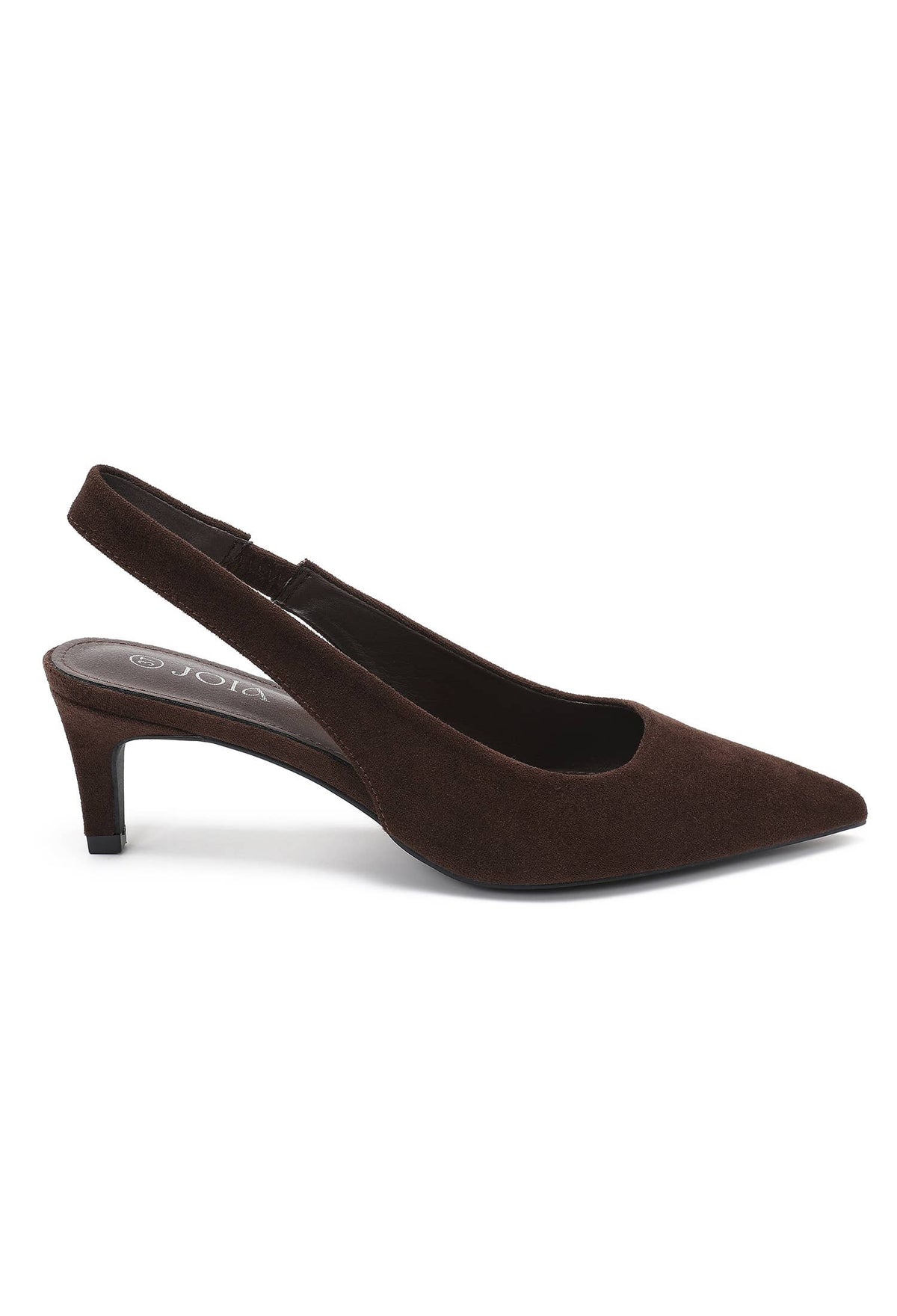 Escarpin Alma marron à bride arrière élastiquée et bout pointu