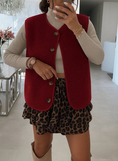 Veste sans manche moumoute - 3114: Noir