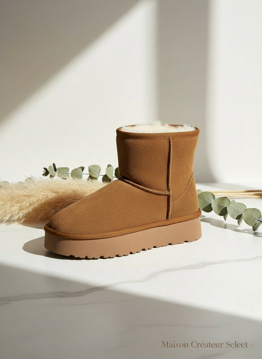 Bottes fourrées en suédine