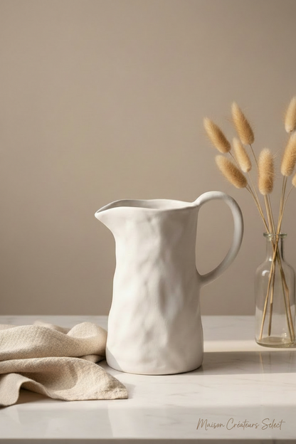 Pichet en grès naturel – Esprit bohème & minimaliste