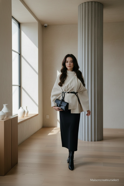 Poncho avec ceinture –