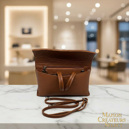 SAC POCHETTE CUIR Siena CAMEL