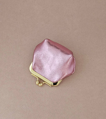 Porte-Monnaie Rétro Fermoir Doré — Cuir Upcyclé