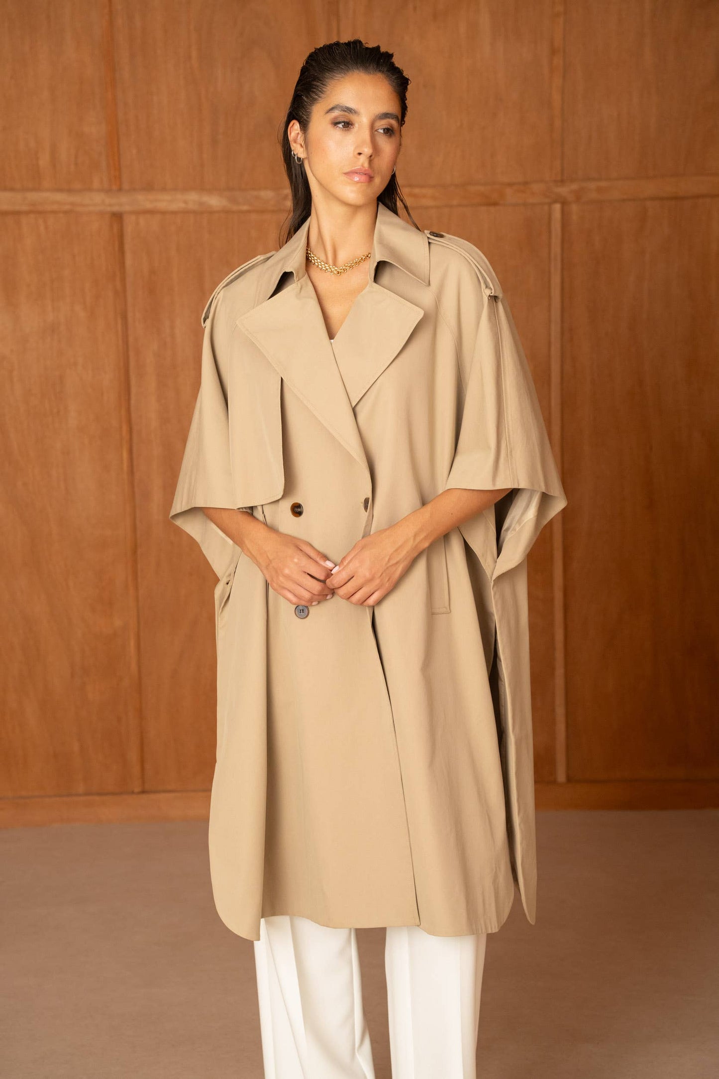 Trench Cape Oversize Camel