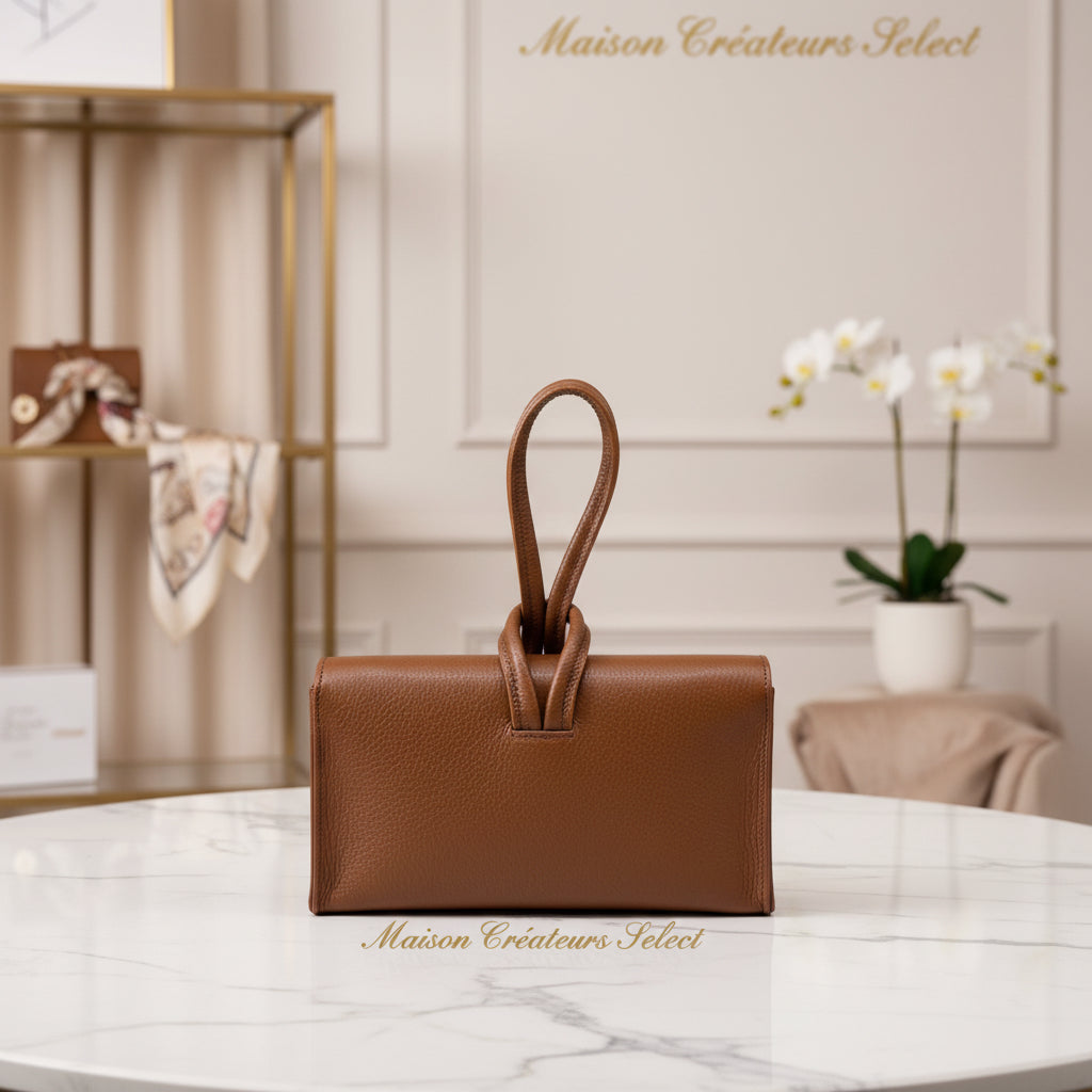 SAC POCHETTE CUIR Siena CAMEL