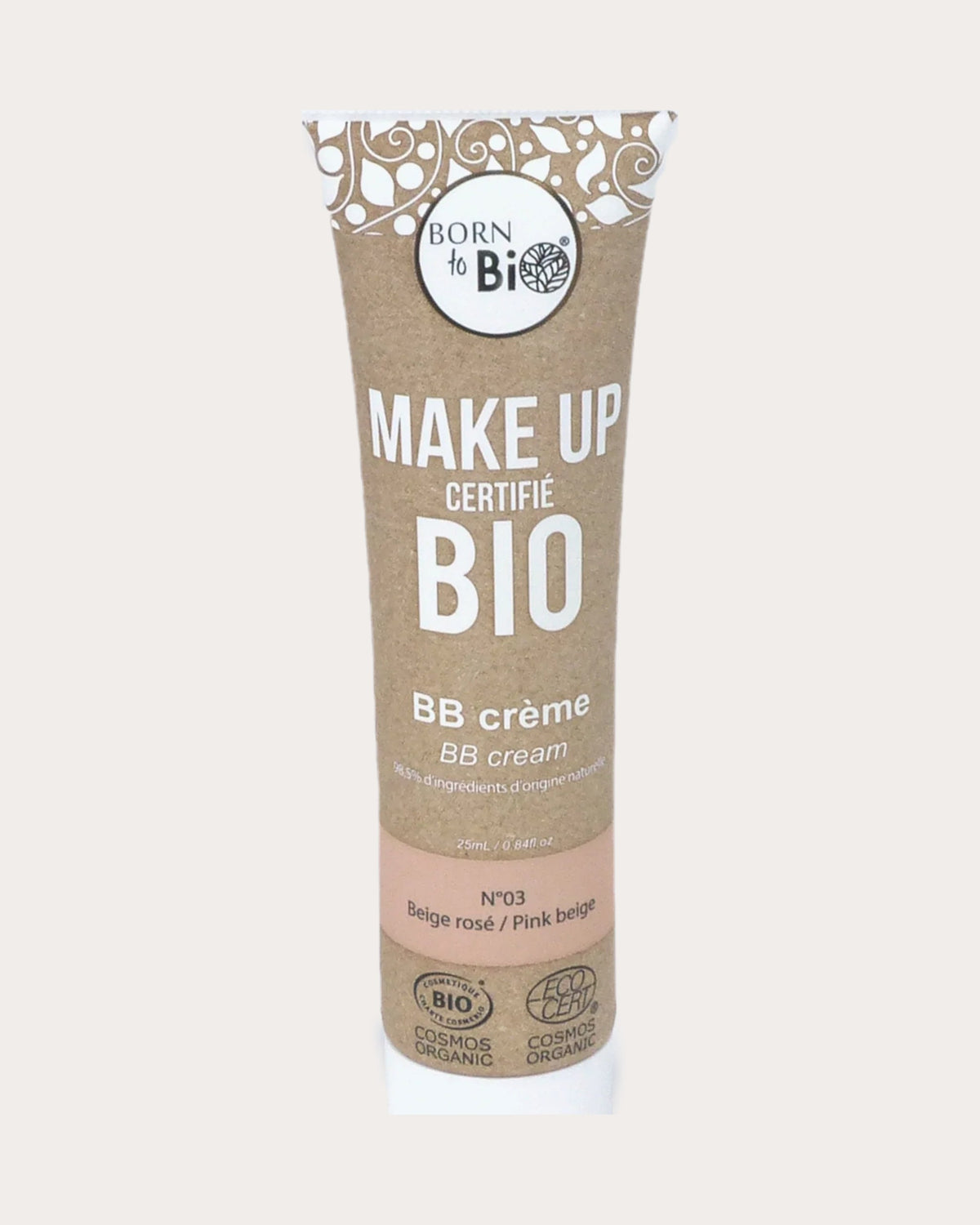 BB crème teintée certifiée bio Born to Bio, tube beige