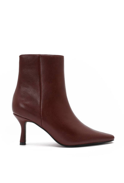 Bottines élégantes à talon fin et bout pointu Noir