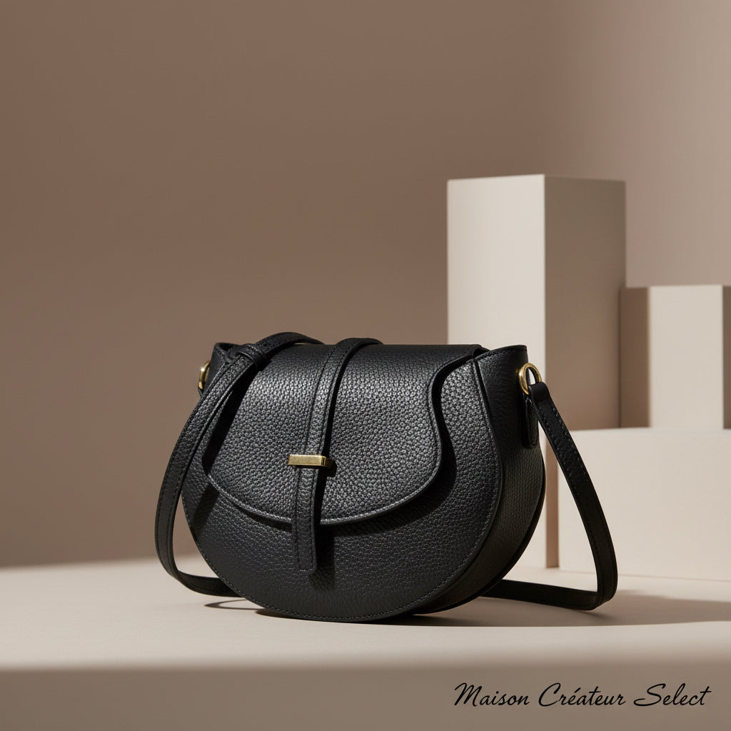 SAC BANDOULIERE CUIR GRAINE MADELENA NOIR