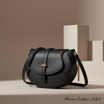 SAC BANDOULIERE CUIR GRAINE MADELENA NOIR