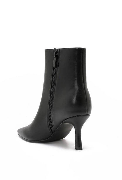 Bottines élégantes à talon fin et bout pointu Noir
