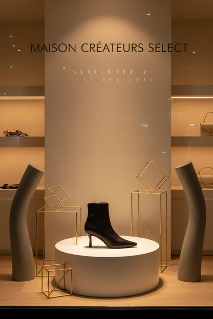 Bottines élégantes à talon fin et bout pointu Noir