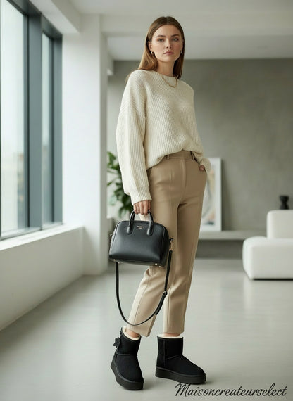 Bottes fourrées en suédine