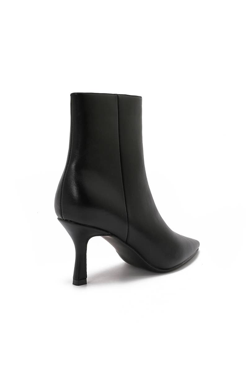 Bottines élégantes à talon fin et bout pointu Noir
