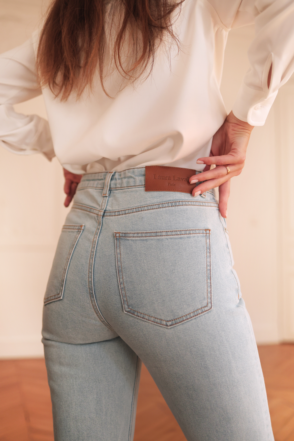 Jean droit taille haute: Brut