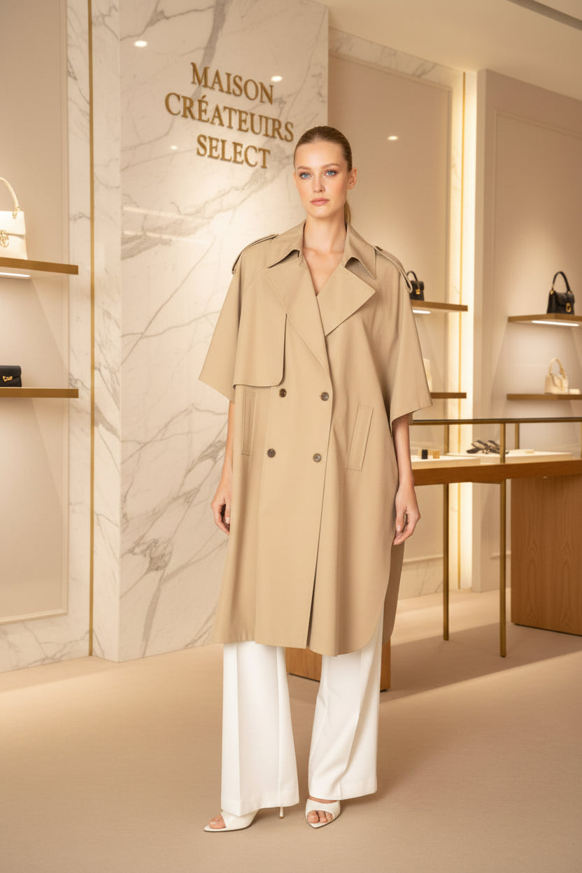 Trench Cape Oversize Camel