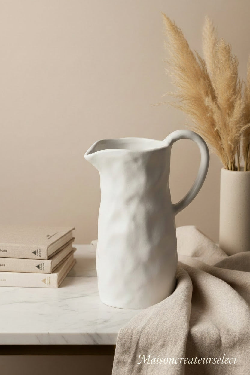 Pichet en grès naturel – Esprit bohème & minimaliste