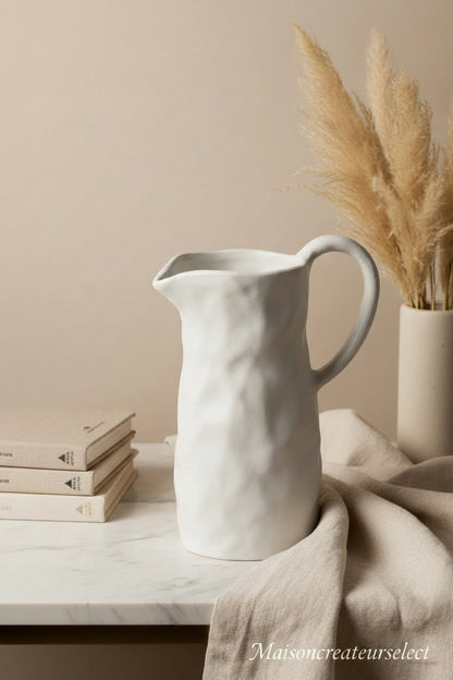 Pichet en grès naturel – Esprit bohème & minimaliste