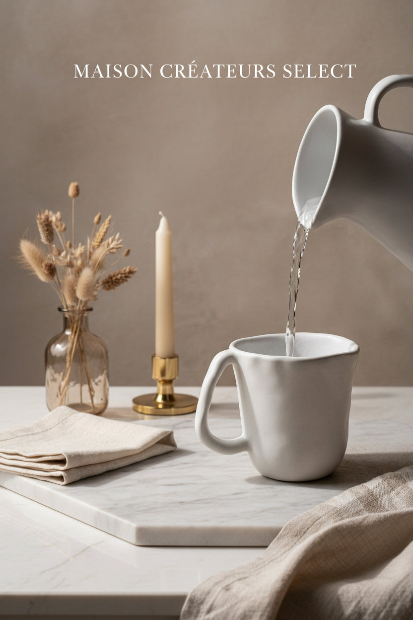 Pichet en grès naturel – Esprit bohème & minimaliste