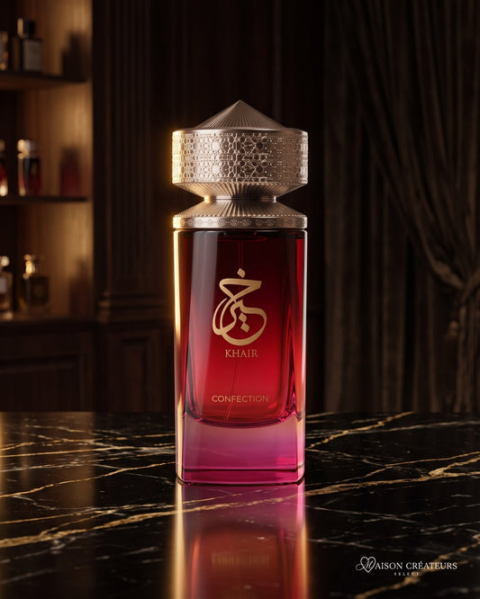 Parfum Kheir Confection Paris Corner sur marbre noir veiné d'or