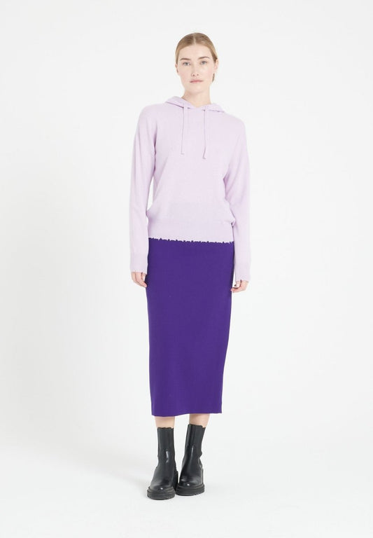 Sweat à capuche femme en cachemire lilas - MIA 16