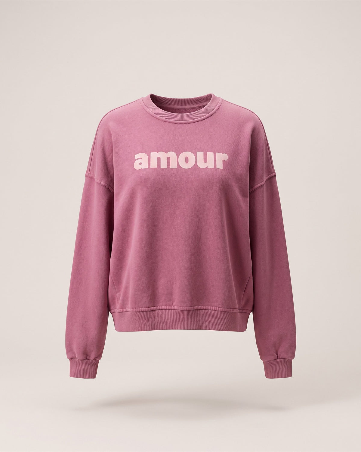 Sweat oversize rose floqué Amour