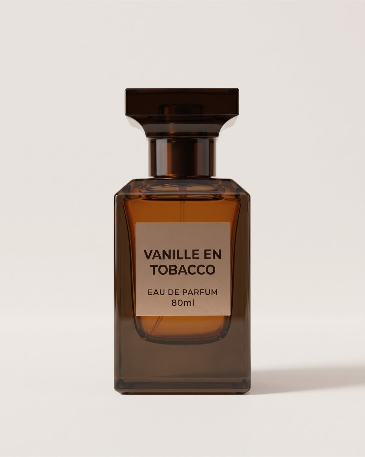Eau de parfum Vanille en Tobacco de Fragrance World, flacon brun ambré 80 ml